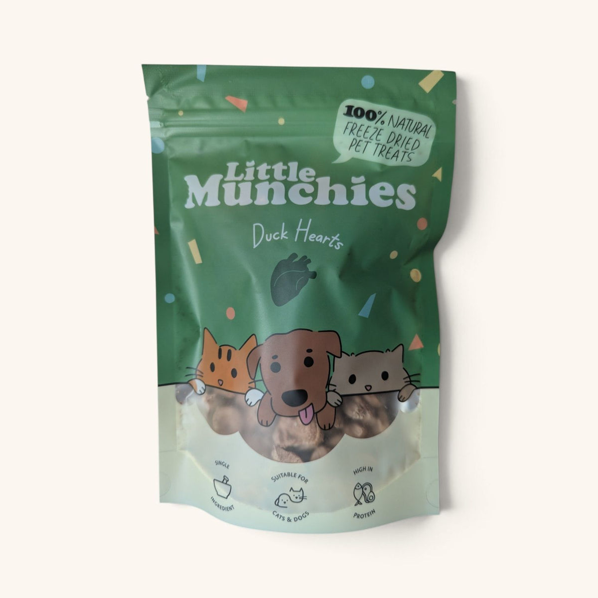 Freeze dried duck hearts 40g