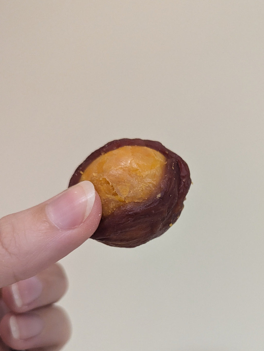 Duck wrapped egg yolk